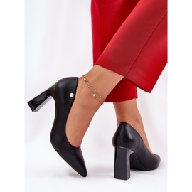 Bombas elegantes en el soporte negro Vinceza 62221 5