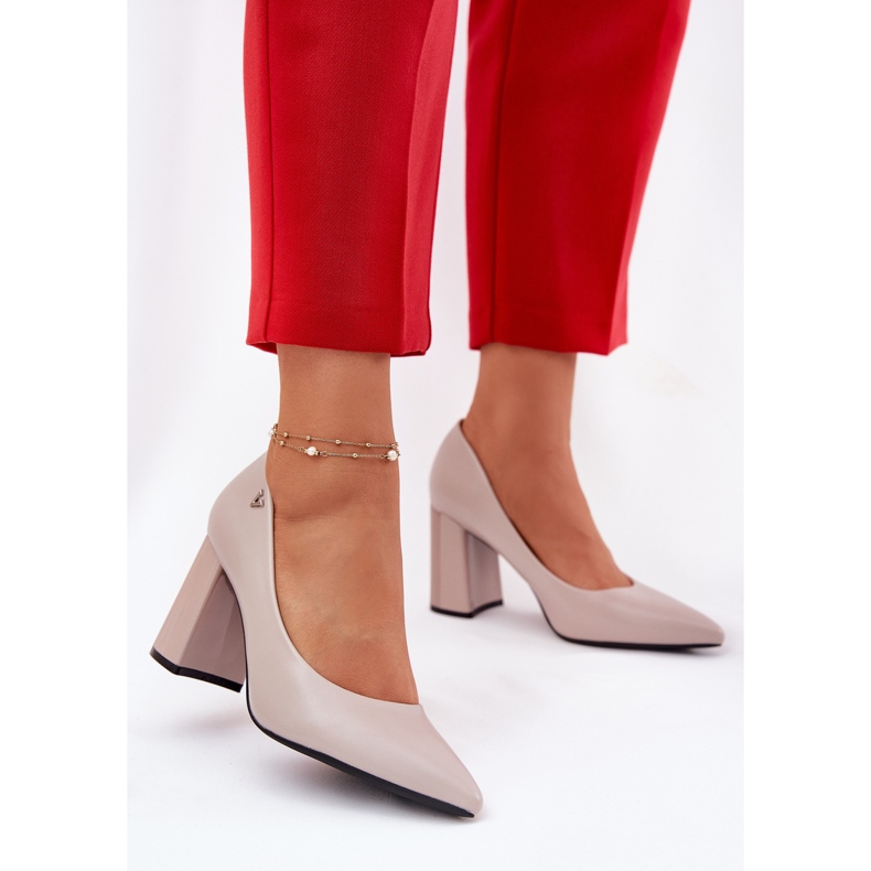 Bombas elegantes en el pilar Vinceza 62220 Gray gris 2