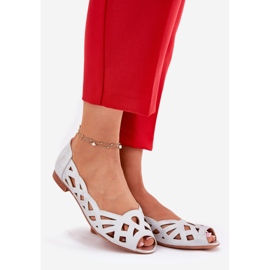 Jezzi Ballerinas de Silver Openwork con dedos desnudos plata 1