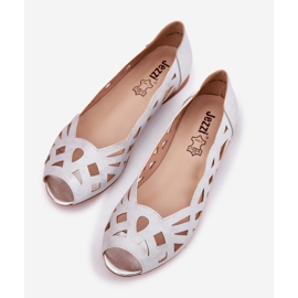 Jezzi Ballerinas de Silver Openwork con dedos desnudos plata 2