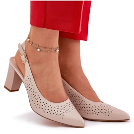 Sandalias abiertas con dedos puntiagudos en el Sergio Leone SK163 SERGIO SK163 Post beige 8