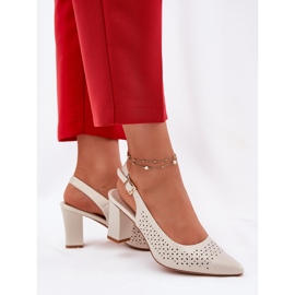 Sandalias abiertas con dedos puntiagudos en el Sergio Leone SK163 Pearl Post beige 5