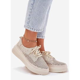 Zapatos Openwork para mujeres en la plataforma Artiker 56C2108 Beige-Gold 1 Zapatos Openwork para mujeres en la plataforma Artiker 56C2108 Beige-Gold 1