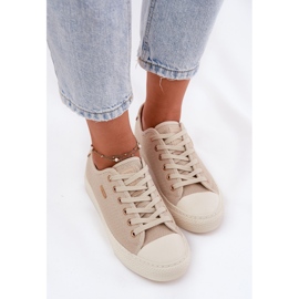 Zapatillas de deporte de material para mujeres Big Star RR274767 beige 2