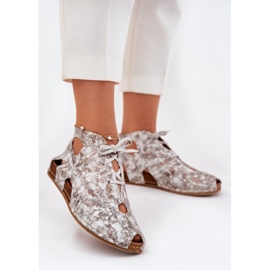 Botas Maciejka de cuero estampado 03426-46 White and Beige 2 Botas Maciejka de cuero estampado 03426-46 White and Beige 2