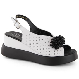 Sandalias cuña de piel con abalorios Filippo W PAW529B blanco 7