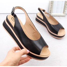 Filippo W PAW533 sandalias plataforma piel negro 1