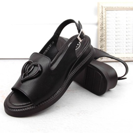 Filippo W PAW534A Sandalias cuña de piel, negro 5