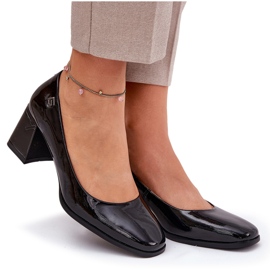 Bombas para mujeres lacadas en cuero en el Vinceza 91130 Black Post negro 5