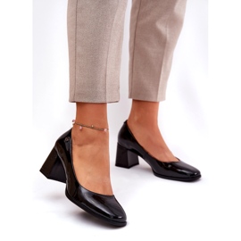 Bombas para mujeres lacadas en cuero en el Vinceza 91130 Black Post negro 1