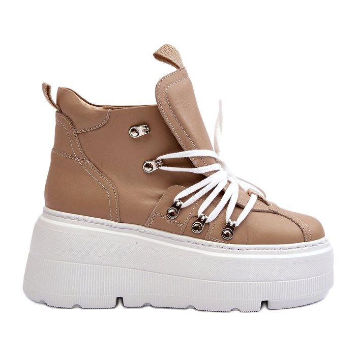 Zazoo 3416 Zapatillas Deportivas Mujer Piel, Beige 3