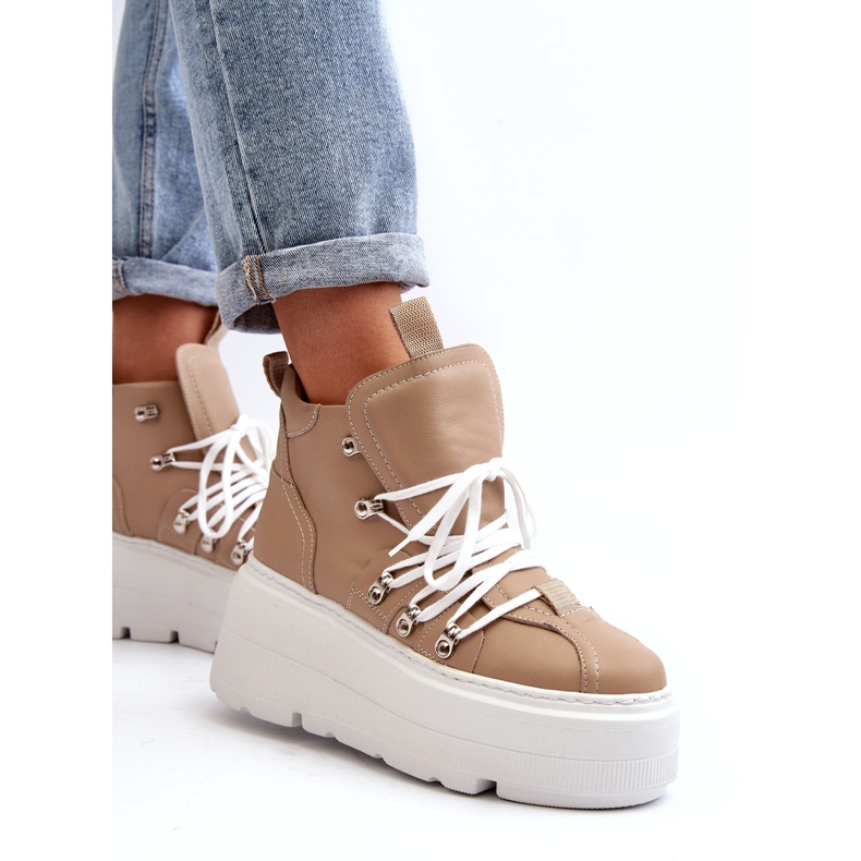 Zazoo 3416 Zapatillas Deportivas Mujer Piel, Beige 5