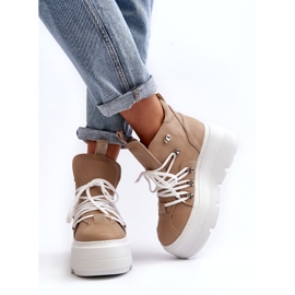 Zazoo 3416 Zapatillas Deportivas Mujer Piel, Beige 1