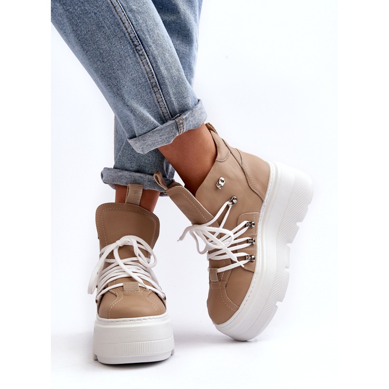 Zazoo 3416 Zapatillas Deportivas Mujer Piel, Beige 1