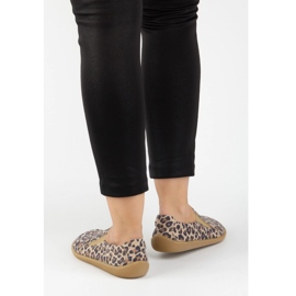 Olivier El deslizamiento minimalista descalzo de las mujeres 1308 Pol Leopard marrón 2