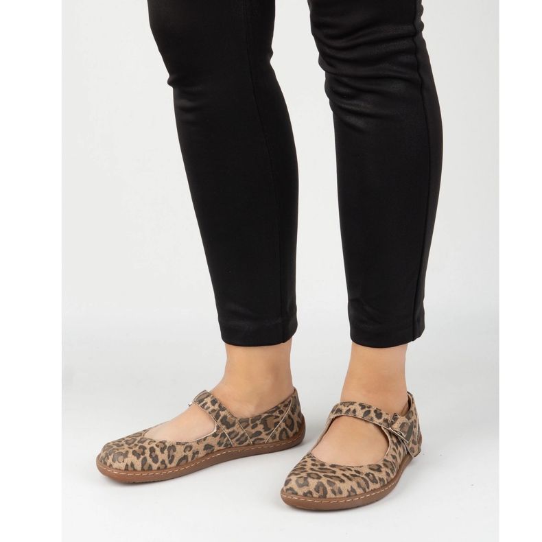 Ballerinas Women Ballerinas Olivier 1286 - Zapatos de cuero con una hebilla para las estilizaciones de Panther todos los días y elegantes marrón 1