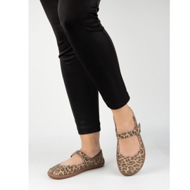 Ballerinas Women Ballerinas Olivier 1286 - Zapatos de cuero con una hebilla para las estilizaciones de Panther todos los días y elegantes marrón 5