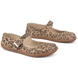 Ballerinas Women Ballerinas Olivier 1286 - Zapatos de cuero con una hebilla para las estilizaciones de Panther todos los días y elegantes marrón 9