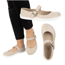 Ballerinas Women Ballerinas Olivier 1286 - Zapatos de cuero con una hebilla para las estilizaciones cotidianas y elegantes beige 5