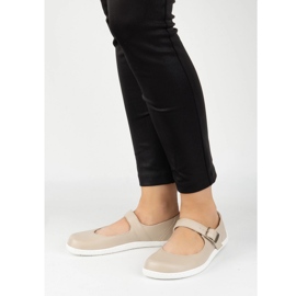 Ballerinas Women Ballerinas Olivier 1286 - Zapatos de cuero con una hebilla para las estilizaciones cotidianas y elegantes beige 6