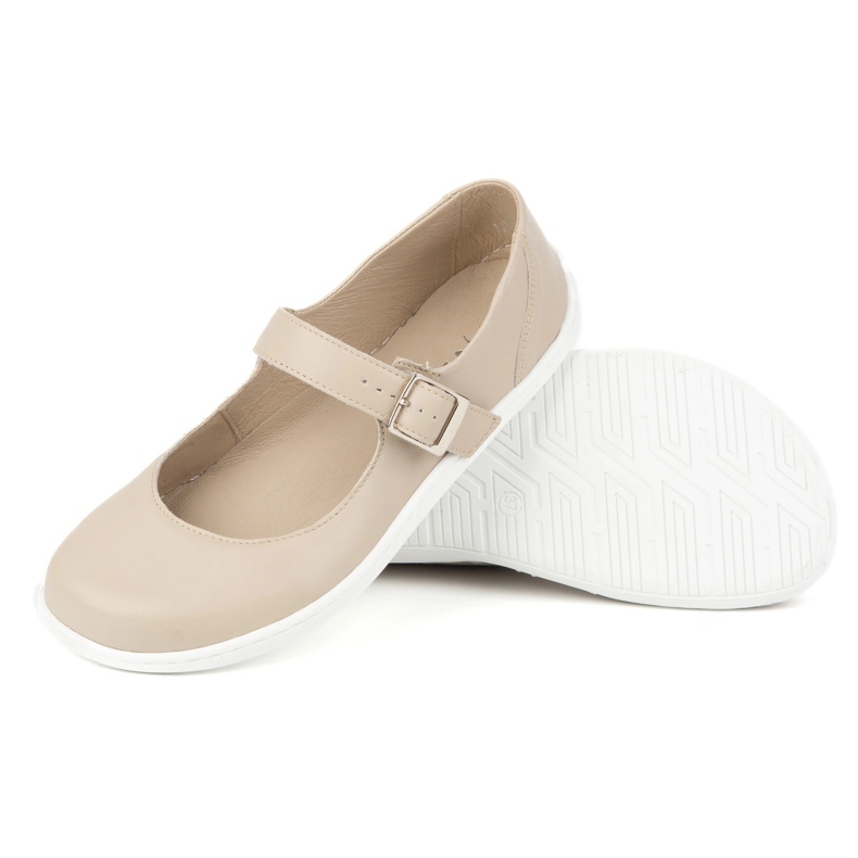 Ballerinas Women Ballerinas Olivier 1286 - Zapatos de cuero con una hebilla para las estilizaciones cotidianas y elegantes beige 1