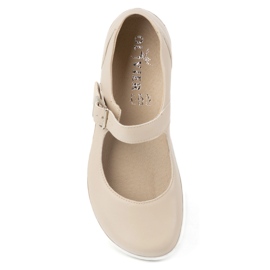 Ballerinas Women Ballerinas Olivier 1286 - Zapatos de cuero con una hebilla para las estilizaciones cotidianas y elegantes beige 4