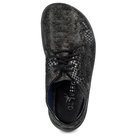 Olivier Zapatillas de zapatillas minimalistas de mujer descalzo 1288pol serpiente negra negro 4