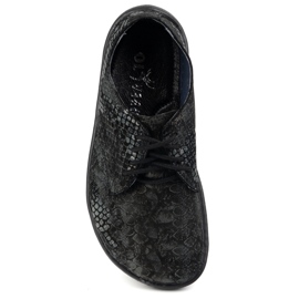 Olivier Zapatillas de zapatillas minimalistas de mujer descalzo 1288pol serpiente negra negro 5