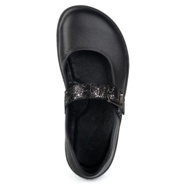Ballerinas femeninos descalzos Olivier 1770pol de cuero con hebilla negra negro 6