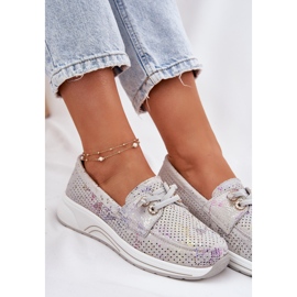 Zapatos de gamuza hechos de cuero natural en la plataforma Gray Artiker 56C2104 gris 7