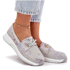 Zapatos de gamuza hechos de cuero natural en la plataforma Gray Artiker 56C2104 gris 8