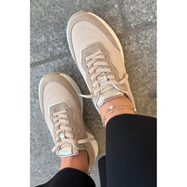 Zapatillas de ante femeninas en la plataforma Big Star RR274A345 Hi-Poly Dark-Line beige 12