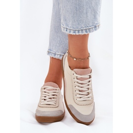 Zapatillas de cuero para mujeres Zazoo N1220 beige 3