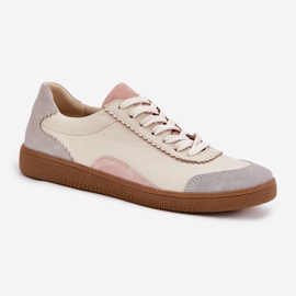 Zapatillas de cuero para mujeres Zazoo N1220 beige 4