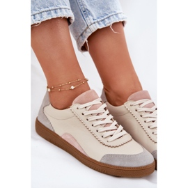 Zapatillas de cuero para mujeres Zazoo N1220 beige 8