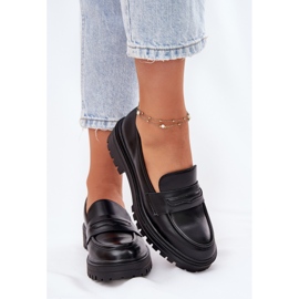 Evento Mocasines de mujer clásicos con cuero ecológico negro 3