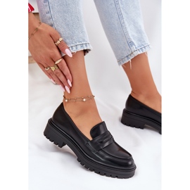 Evento Mocasines de mujer clásicos con cuero ecológico negro 6