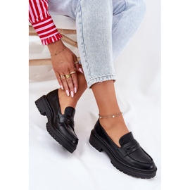 Evento Mocasines de mujer clásicos con cuero ecológico negro 7
