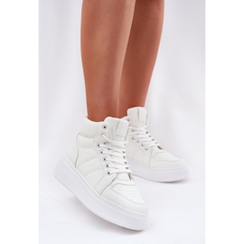 Evento Altas zapatillas de deporte para mujeres en la plataforma blanca blanco 2