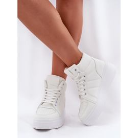 Evento Altas zapatillas de deporte para mujeres en la plataforma blanca blanco 3