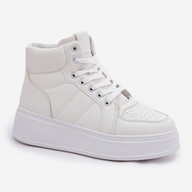 Evento Altas zapatillas de deporte para mujeres en la plataforma blanca blanco 4