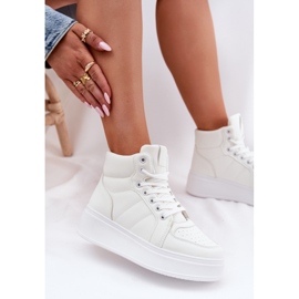 Evento Altas zapatillas de deporte para mujeres en la plataforma blanca blanco 6