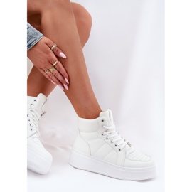 Evento Altas zapatillas de deporte para mujeres en la plataforma blanca blanco 7