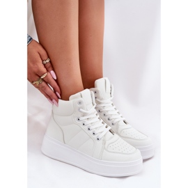 Evento Altas zapatillas de deporte para mujeres en la plataforma blanca blanco 8
