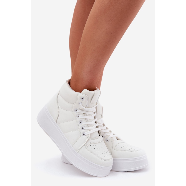 Evento Altas zapatillas de deporte para mujeres en la plataforma blanca blanco 1