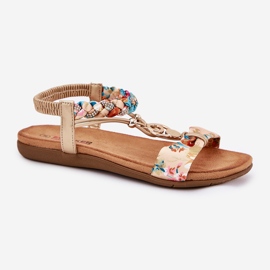 Sandalias de mujeres planas con cinturón trenzado y decoración Artiker 56C1316 PLN dorado 4