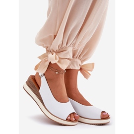 Sandalias de cuero en el Artiker 56C2317 White Wedge blanco 1