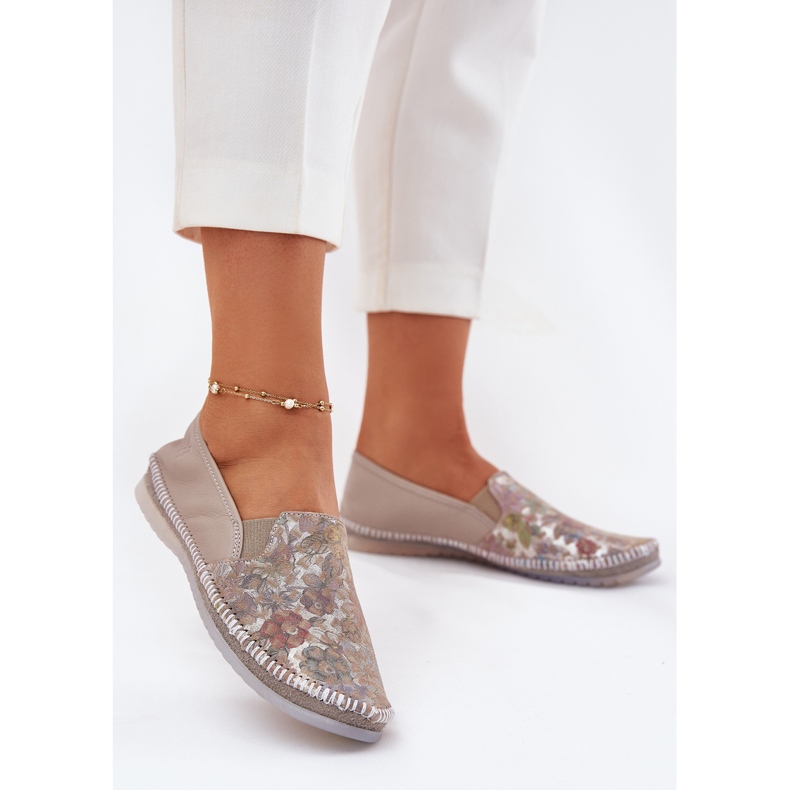 Ballerinas de cuero estampado Maciejka T3512-73 beige 2
