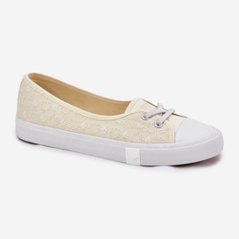 Zapatillas de zapatillas con bordado con bordado Lee Cooper LCW-25-31-3445L beige 4