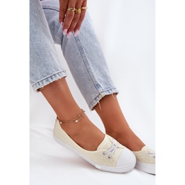 Zapatillas de zapatillas con bordado con bordado Lee Cooper LCW-25-31-3445L beige 6